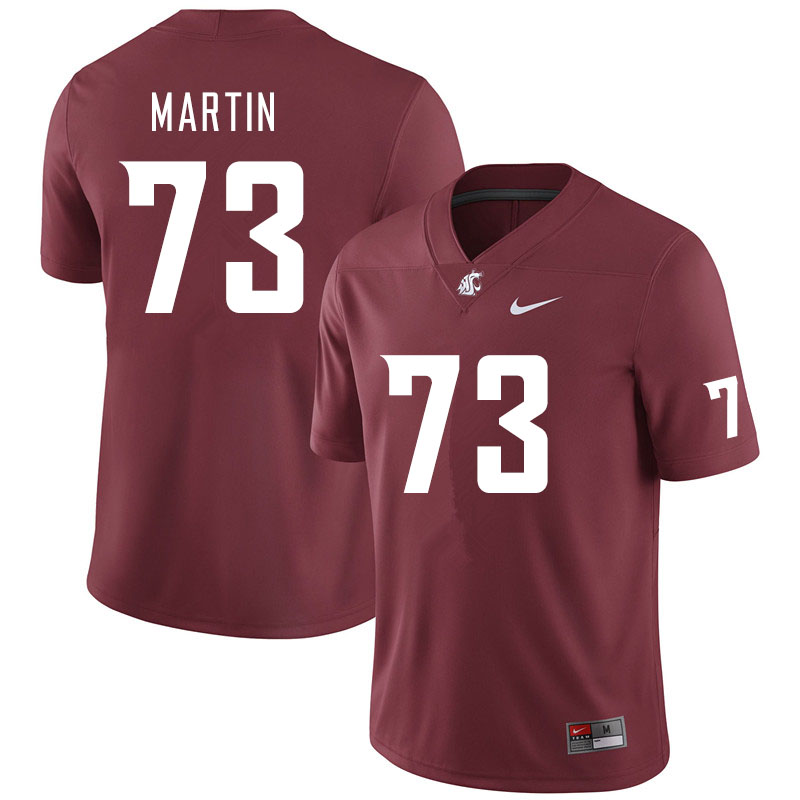 Men #73 Austin Martin Washington State Cougars College Football Jerseys Sale-Crimson